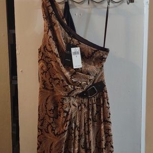Ralph Lauren dress size 8 brown/gold/Paisley